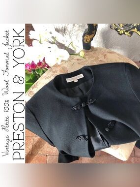 Vintage Preston & York Petite Wool Formal Blazer